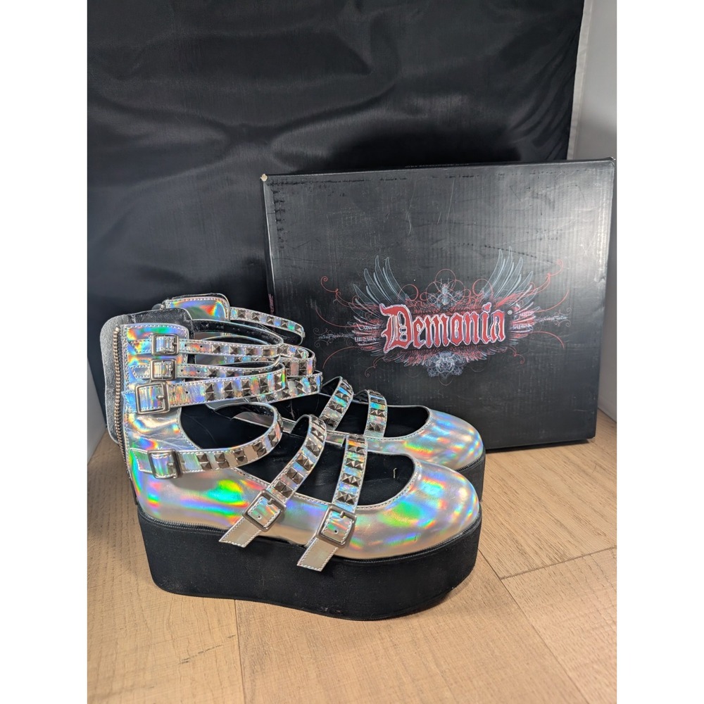 Demonia Holographic Platform Shoes